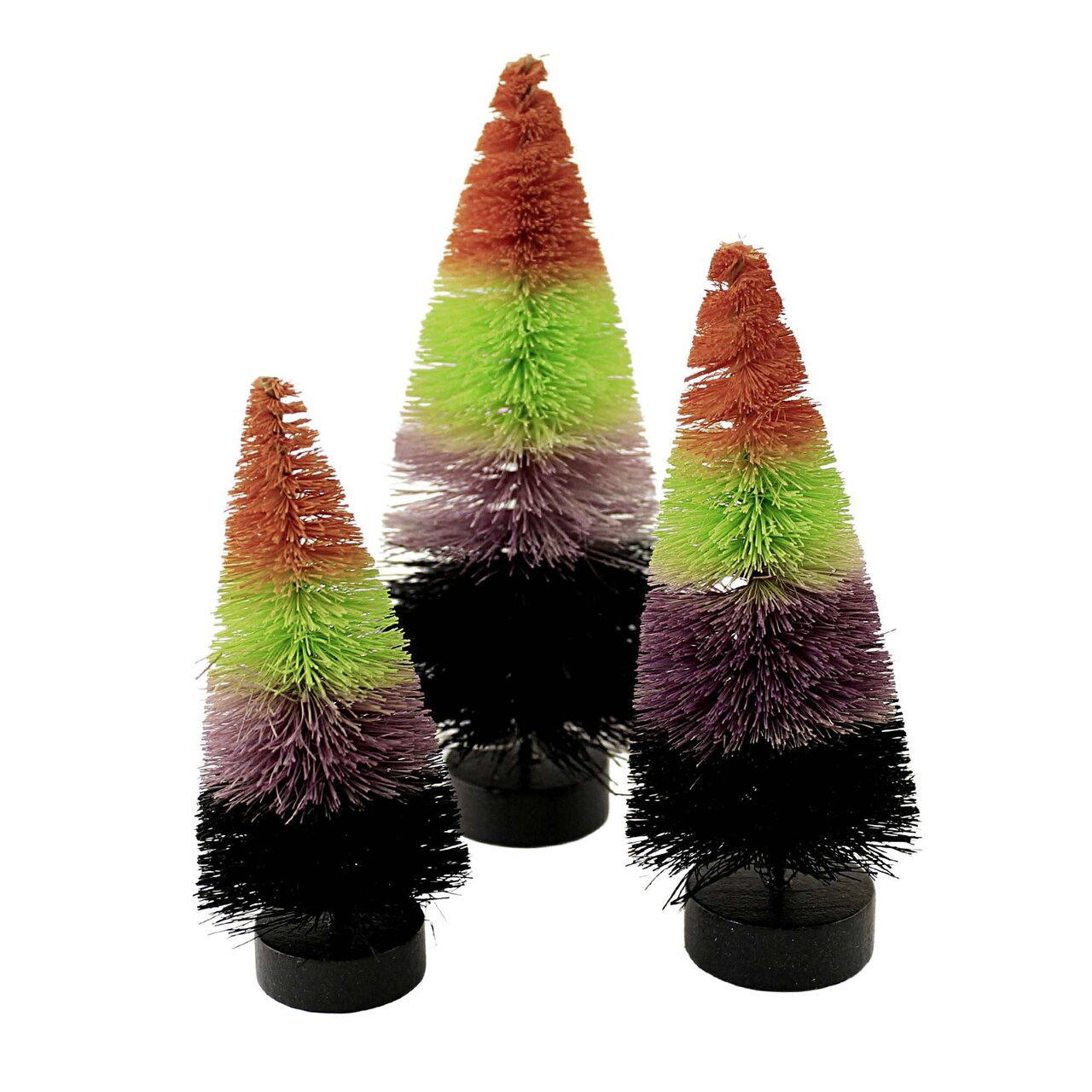 Bethany Lowe 6.0 Inch The Brighter Side Halloween Trees Halloween Decorative Tree Set , Halloween Decor Multi-Colored Black Orange Green Purple
